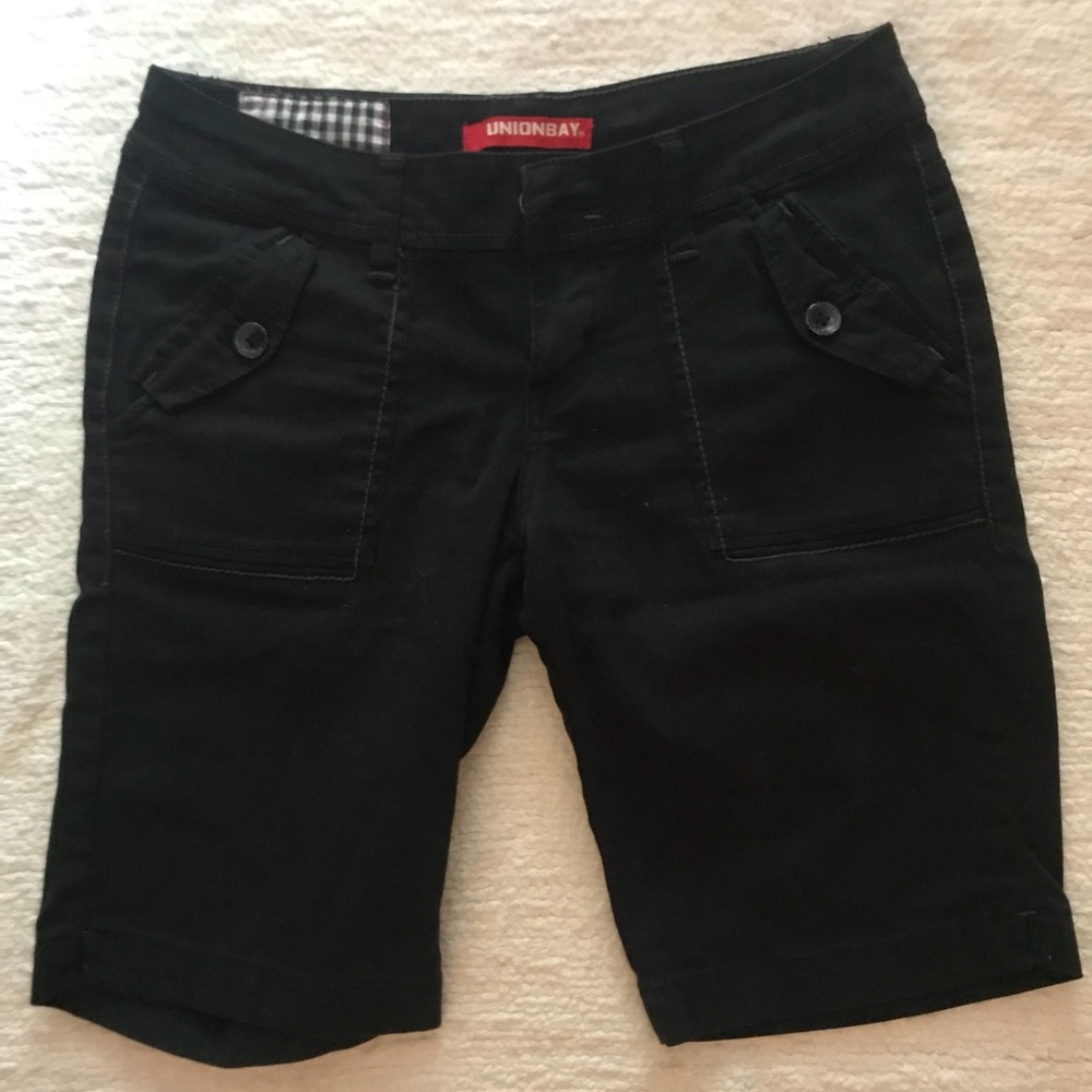 Black UNIONBAY Bermuda shorts